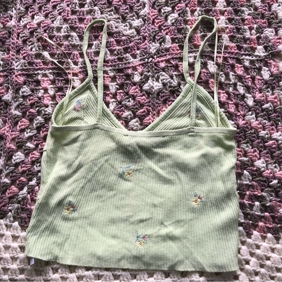 Zara Green knit Embroidered Tank - Picture 2 of 8
